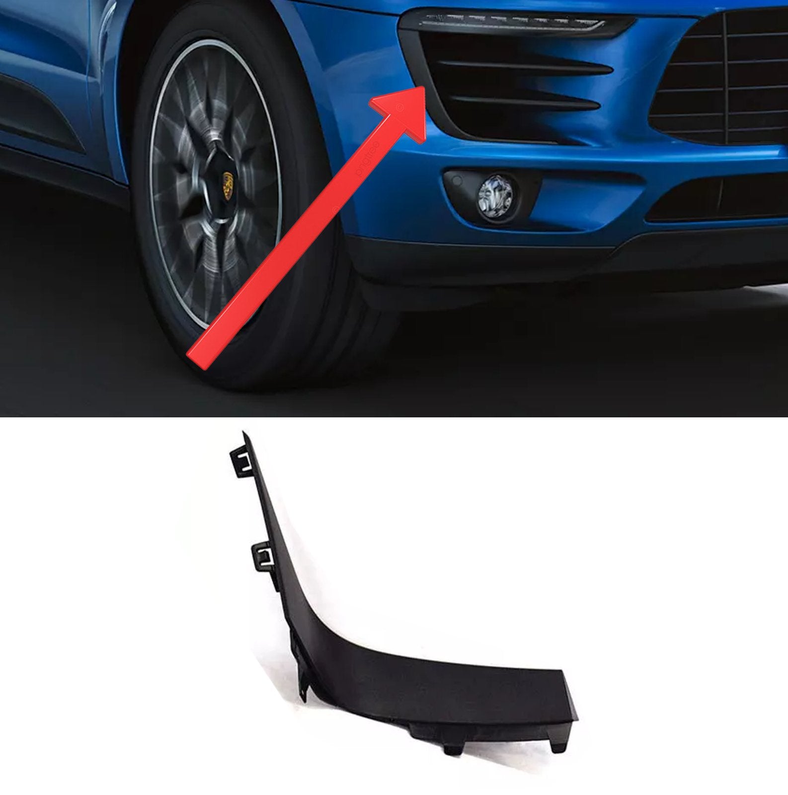 2015 - 2018 Porsche Macan Front Bumper Right Spacer Strip Trim Panel 95B8078201E0 - German Auto Body Parts | Gab Parts