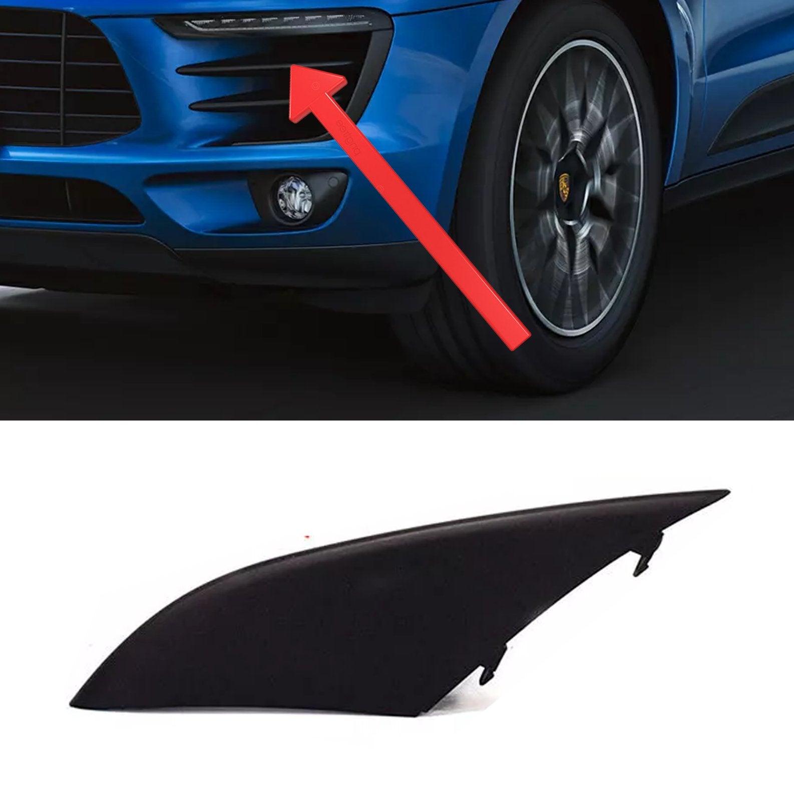 2015 - 2018 Porsche Macan Upper Left Grille Molding Trim Cover Bezel 95B8076851E0 - German Auto Body Parts | Gab Parts