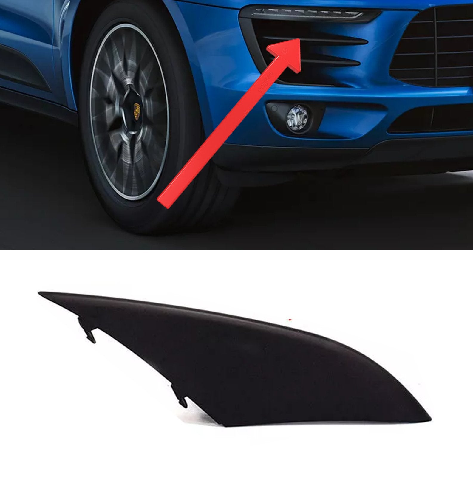 2015 - 2018 Porsche Macan Upper Right Grille Molding Trim Cover Bezel 95B8076861E0 - German Auto Body Parts | Gab Parts