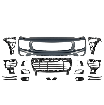 Front Bumper Kit Assembly Fits Porsche Cayenne 2015 - 2018 958 92A With Washers 95850521718G2X - German Auto Body Parts | Gab Parts