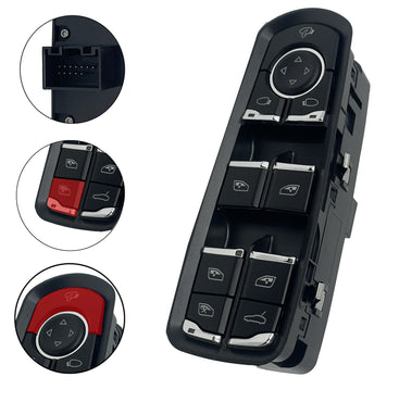 Master Window Switch Front Left Porsche Cayenne Panamera Macan w/o Lane Assist 13 Pin 7PP959858RDML - German Auto Body Parts | Gab Parts