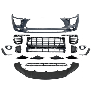 Porsche Macan 2015 - 2018 Complete Front Bumper Set Body Kit 95B807217CG2X Grille Fog lights Valance - German Auto Body Parts | Gab Parts