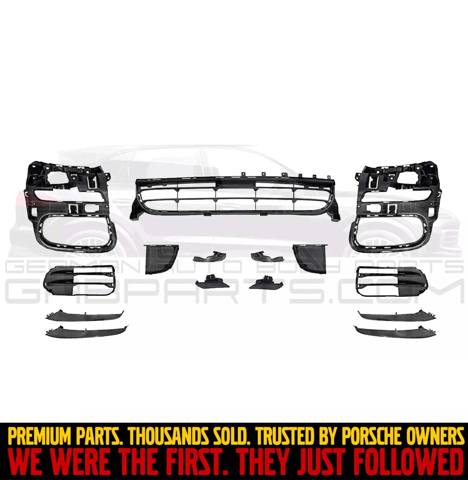 Porsche Panamera 2014 - 16 Front Bumper Elements Body Kit Grille Trim Molding - German Auto Body Parts | Gab Parts