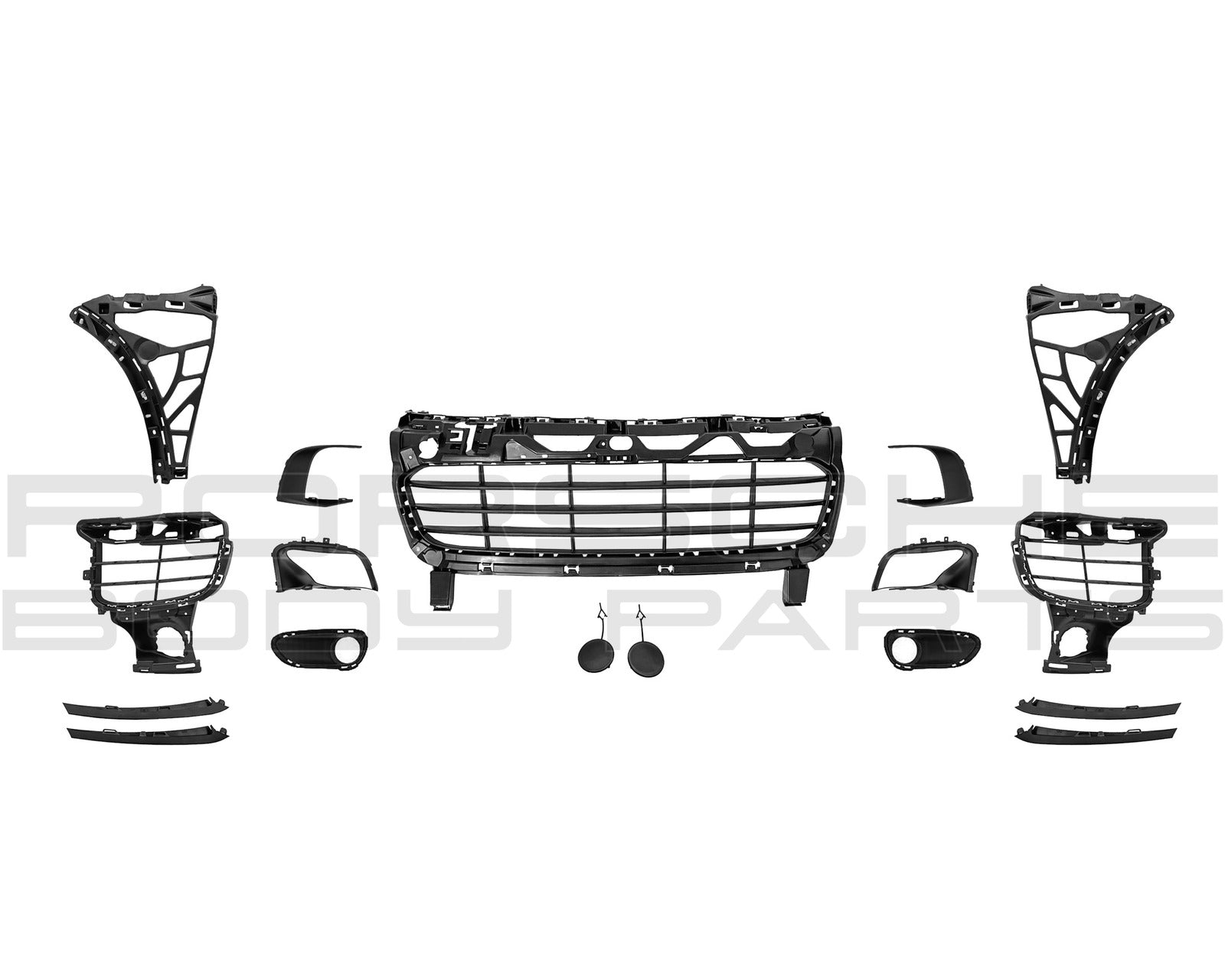 Porsche Cayenne 2015-2017 958 92A Front Bumper Assembly Kit Without Washers 95850521706G2X - German Auto Body Parts