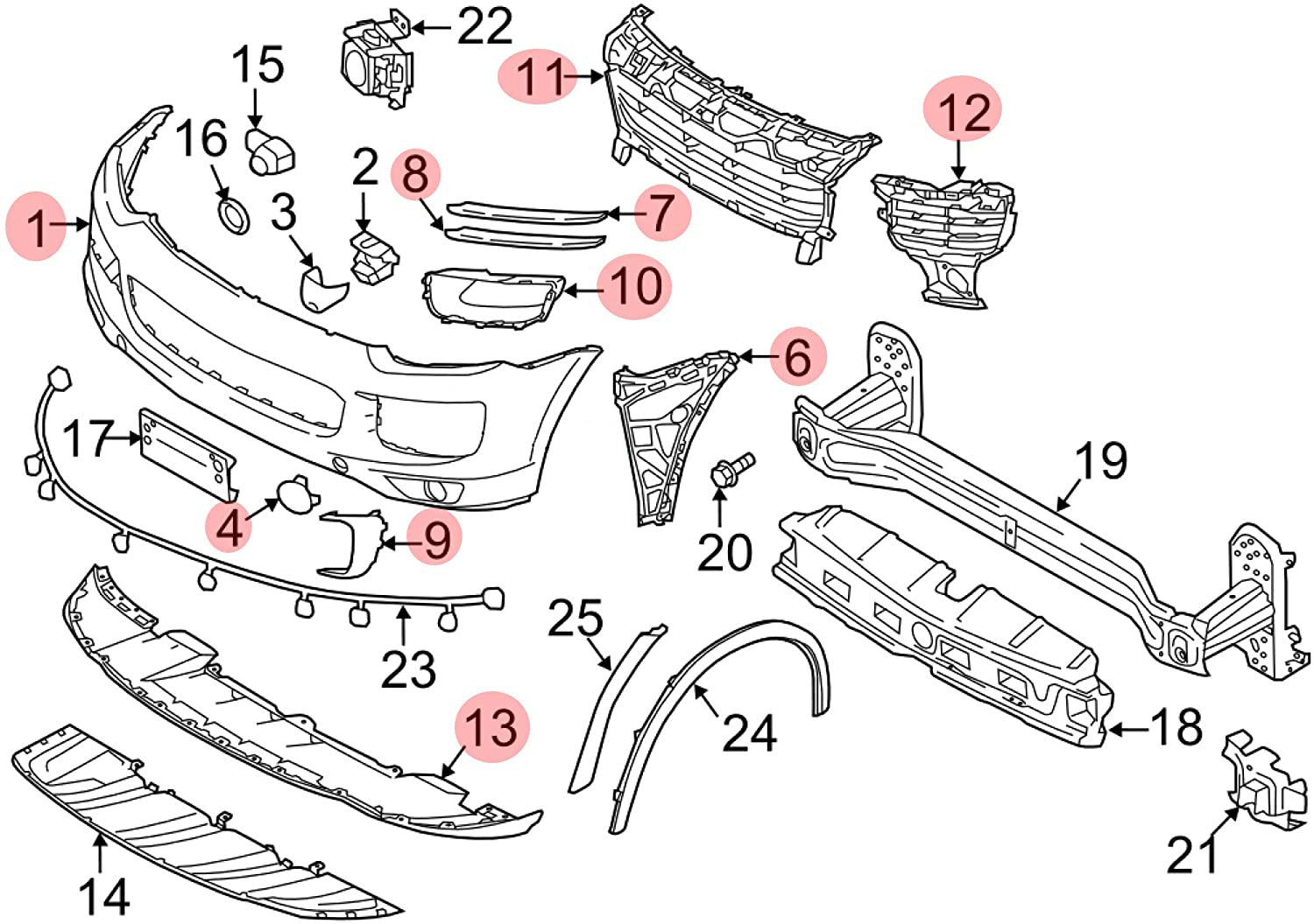Porsche Cayenne 2015-2017 958 92A Front Bumper Assembly Kit Without Washers 95850521706G2X - German Auto Body Parts