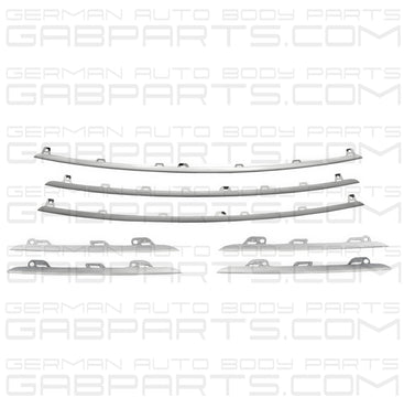 Porsche Cayenne 2019-23 Grill Molding Trim Kit Set Chrome Silver S Base Coupe W/O Turbo - German Auto Body Parts | Gab Parts