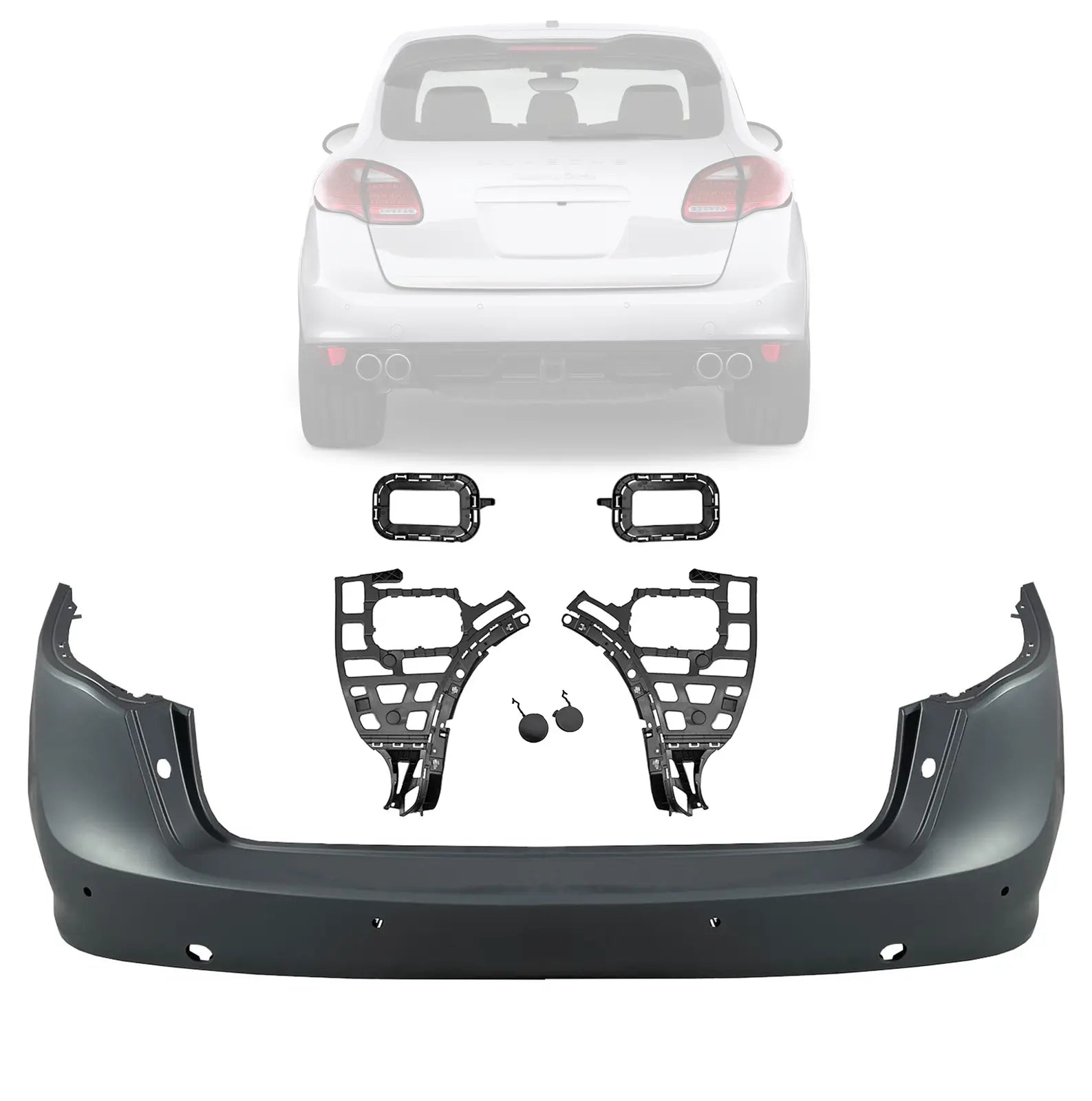 Rear Bumper Air Dam Deflector Valance Apron Fits Porsche Cayenne 2011-14 95850552100 958505521009B9 - German Auto Body Parts | Gab Parts