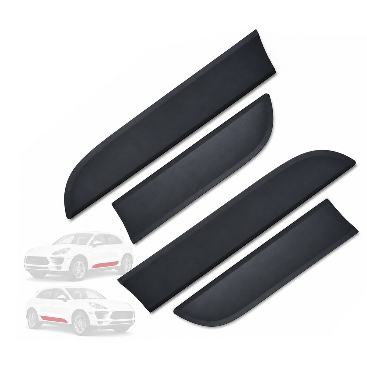For Porsche Macan 15-21 Paintable Door Lower Molding Trim Set 95B04480200