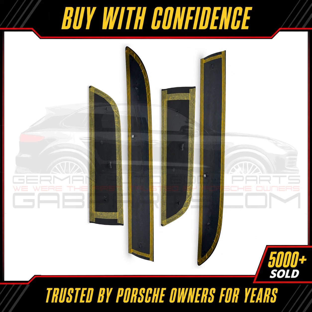 For Porsche Macan 15-21 Paintable Door Lower Molding Trim Set 95B04480200 - German Auto Body Parts | Gab Parts
