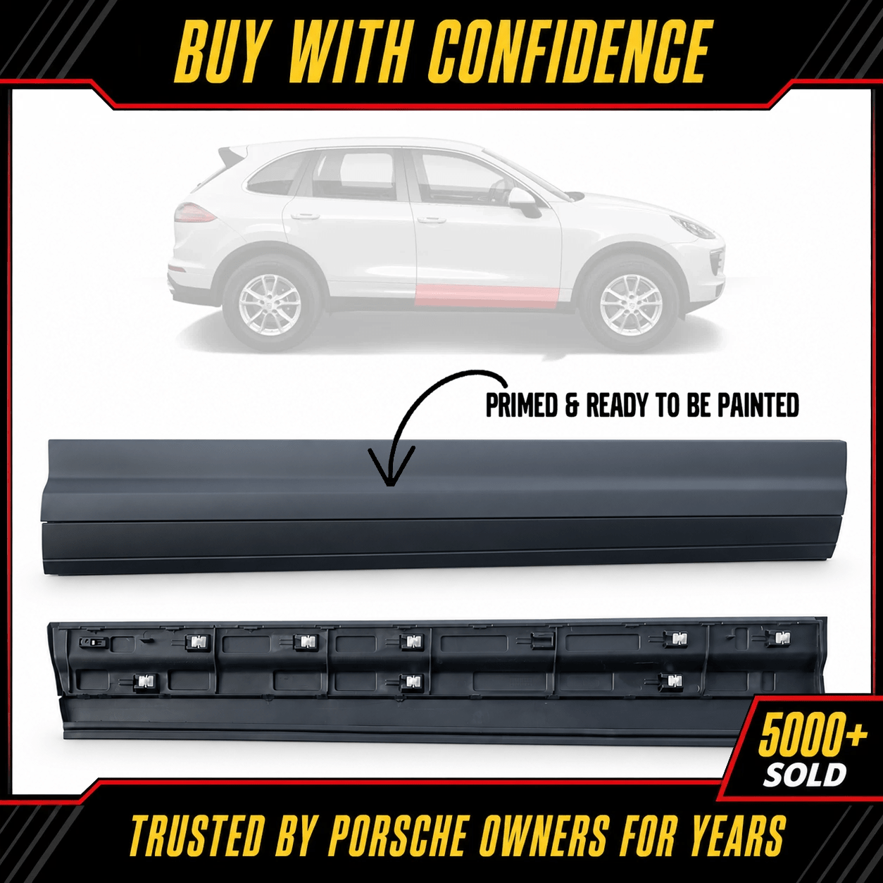 Front Right Lower Door Molding Trim Fits Porsche Cayenne 2011-2018 95855978804G2X - German Auto Body Parts | Gab Parts