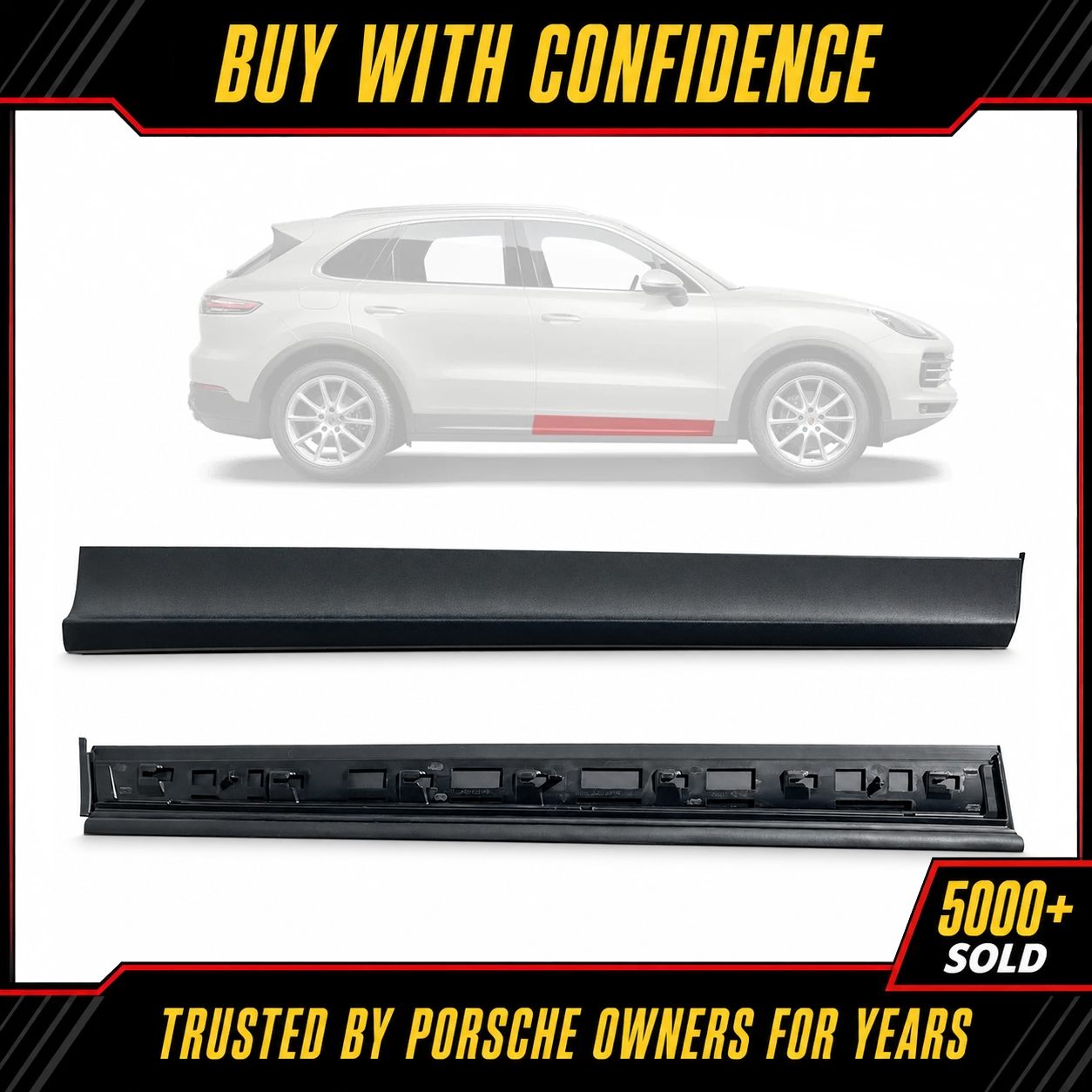 Porsche Cayenne 2018-2026 Front Right Lower Door Panel Molding Trim 9Y0837096CYOK1