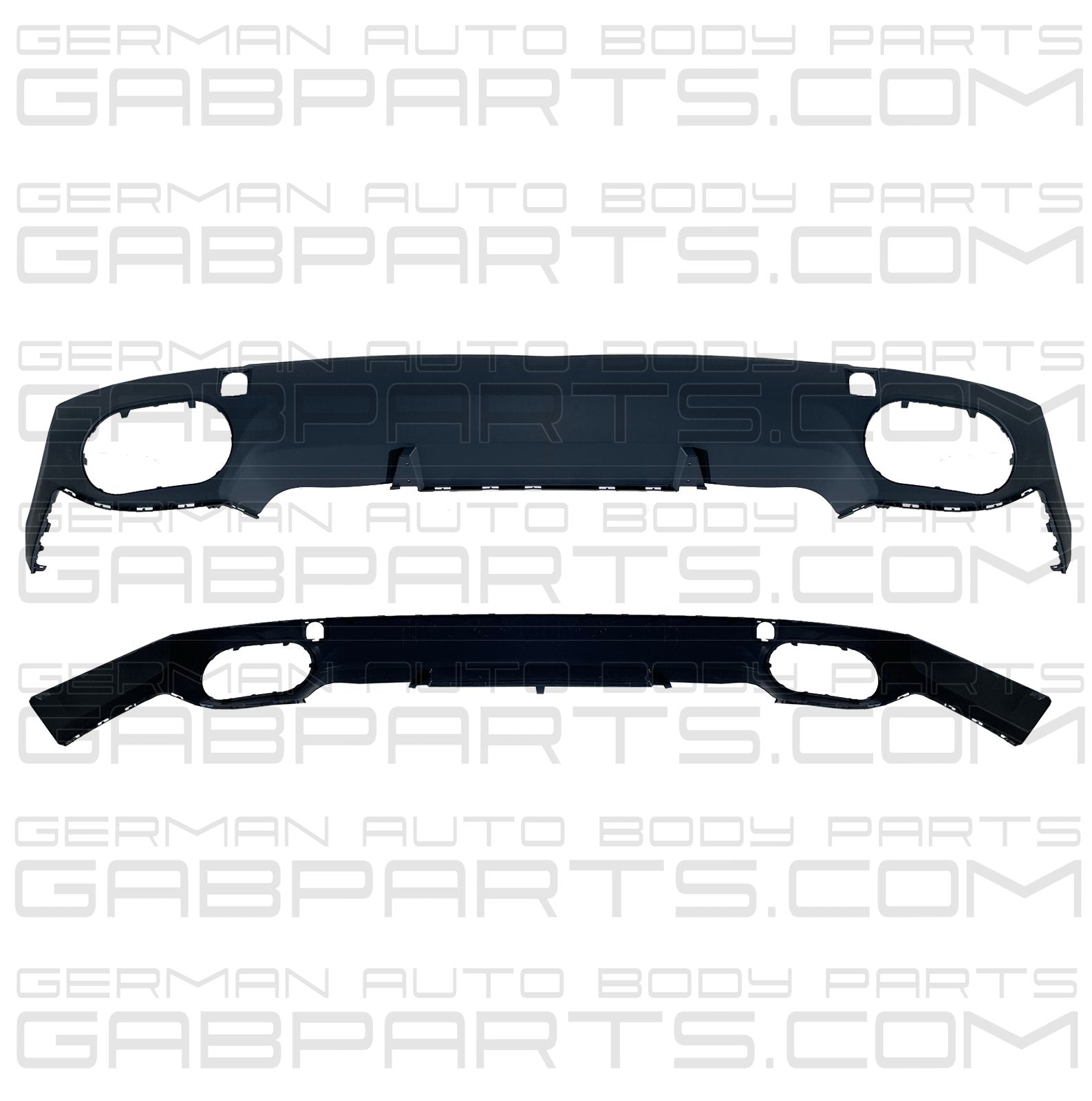 Porsche Cayenne 2008 - 2010 WITH Sport Exhaust Rear Bumper Lower Spoiler Valance Deflector Diffuser 95550552109G2X - German Auto Body Parts | Gab Parts