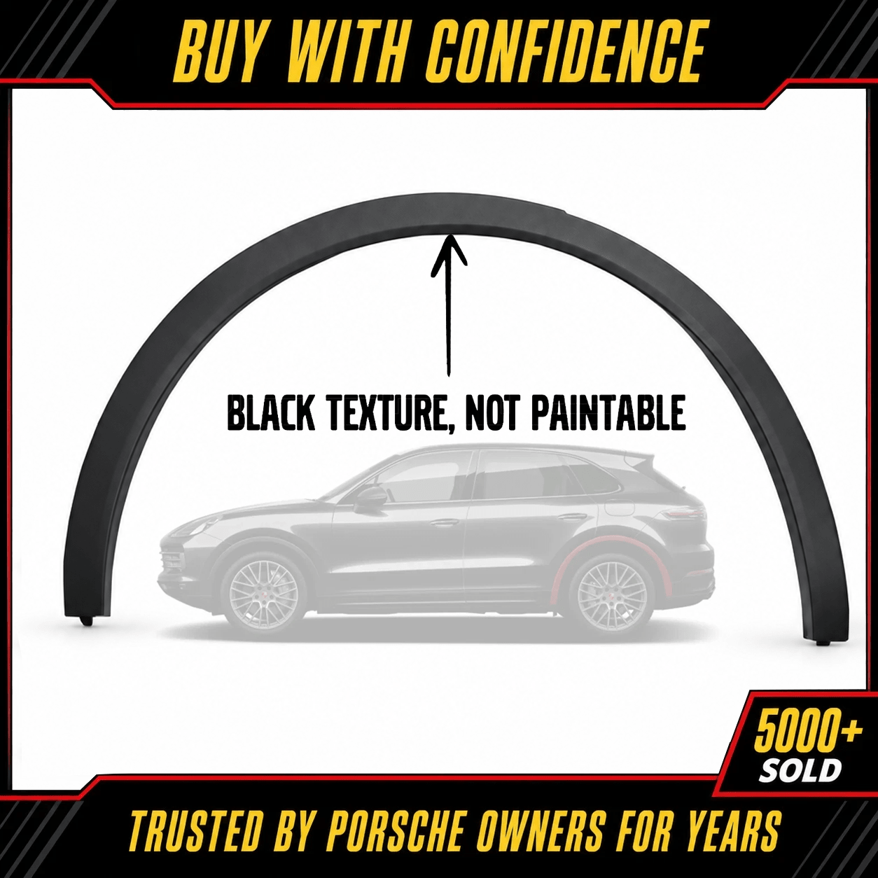 Porsche Cayenne 2019-2026 Rear Left Wheel Arch Molding / Fender Flare — Matte Black - German Auto Body Parts | Gab Parts