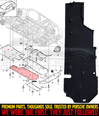 Porsche Panamera 2010 - 2016 Underbody Left Splash Shield Cover 97050412122 - German Auto Body Parts | Gab Parts