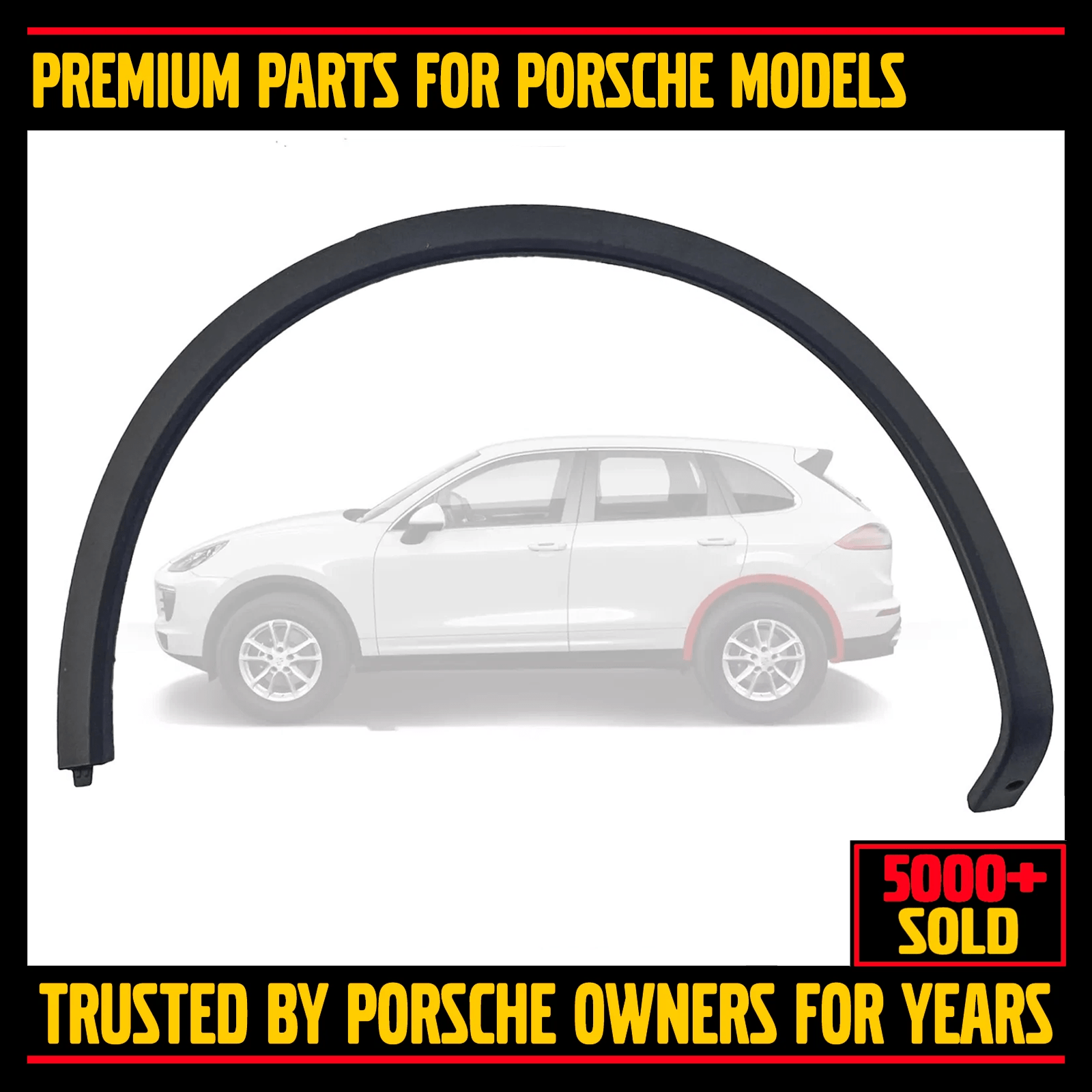 Rear Left Wheel Fender Arch Molding Flare Trim Fits Porsche Cayenne 2011 - 18 958559827209B9 - German Auto Body Parts | Gab Parts