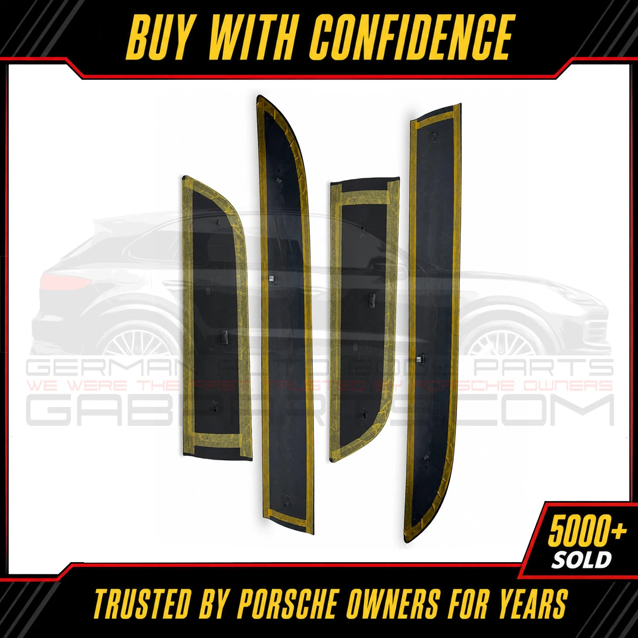 For Porsche Macan 15-21 Paintable Door Lower Molding Trim Set 95B04480200