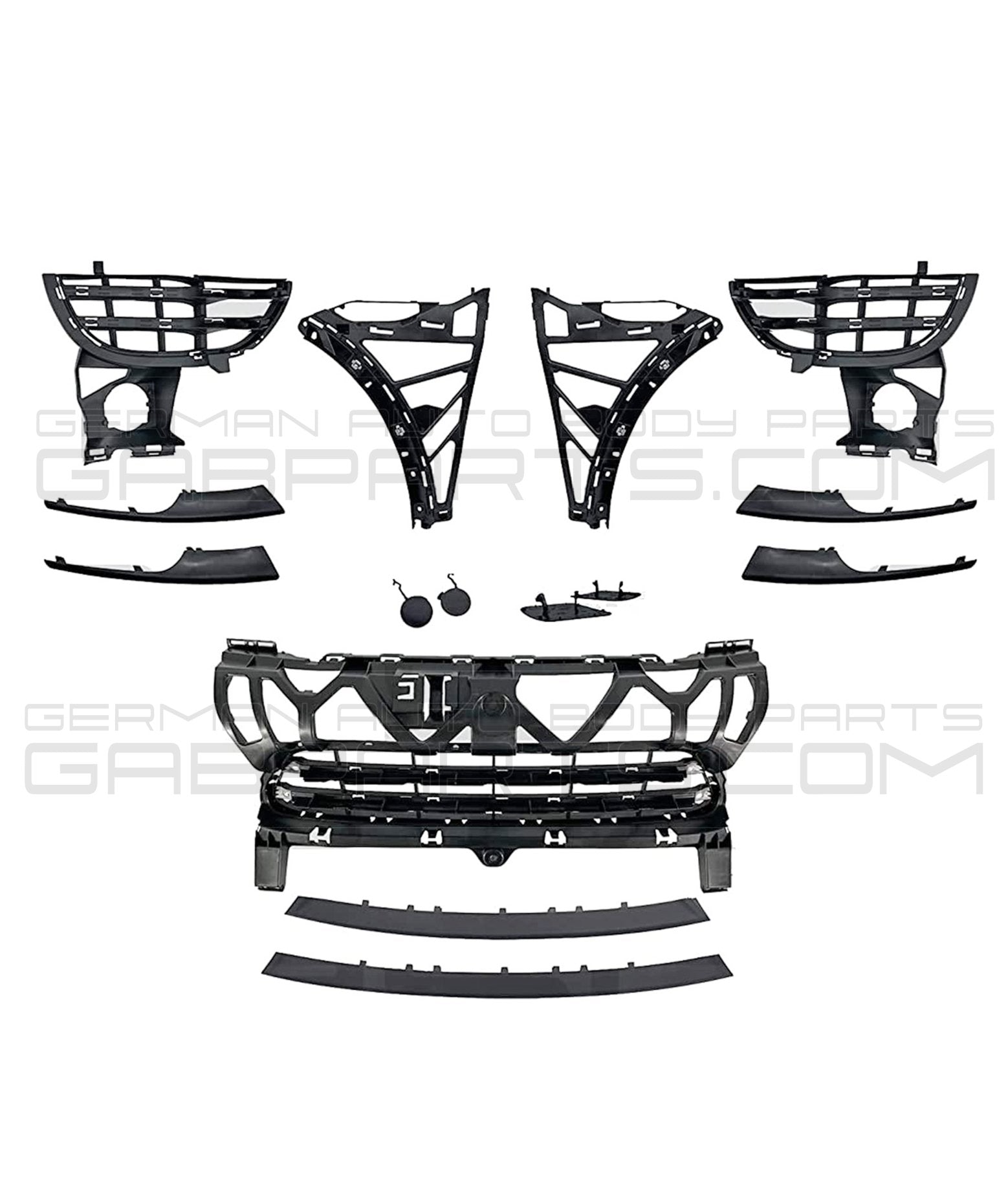 Front Bumper Assembly Body Kit Fits Porsche Cayenne 2011-2014 958 92A 95850522131G2L Grilles Supports German Auto Body Parts