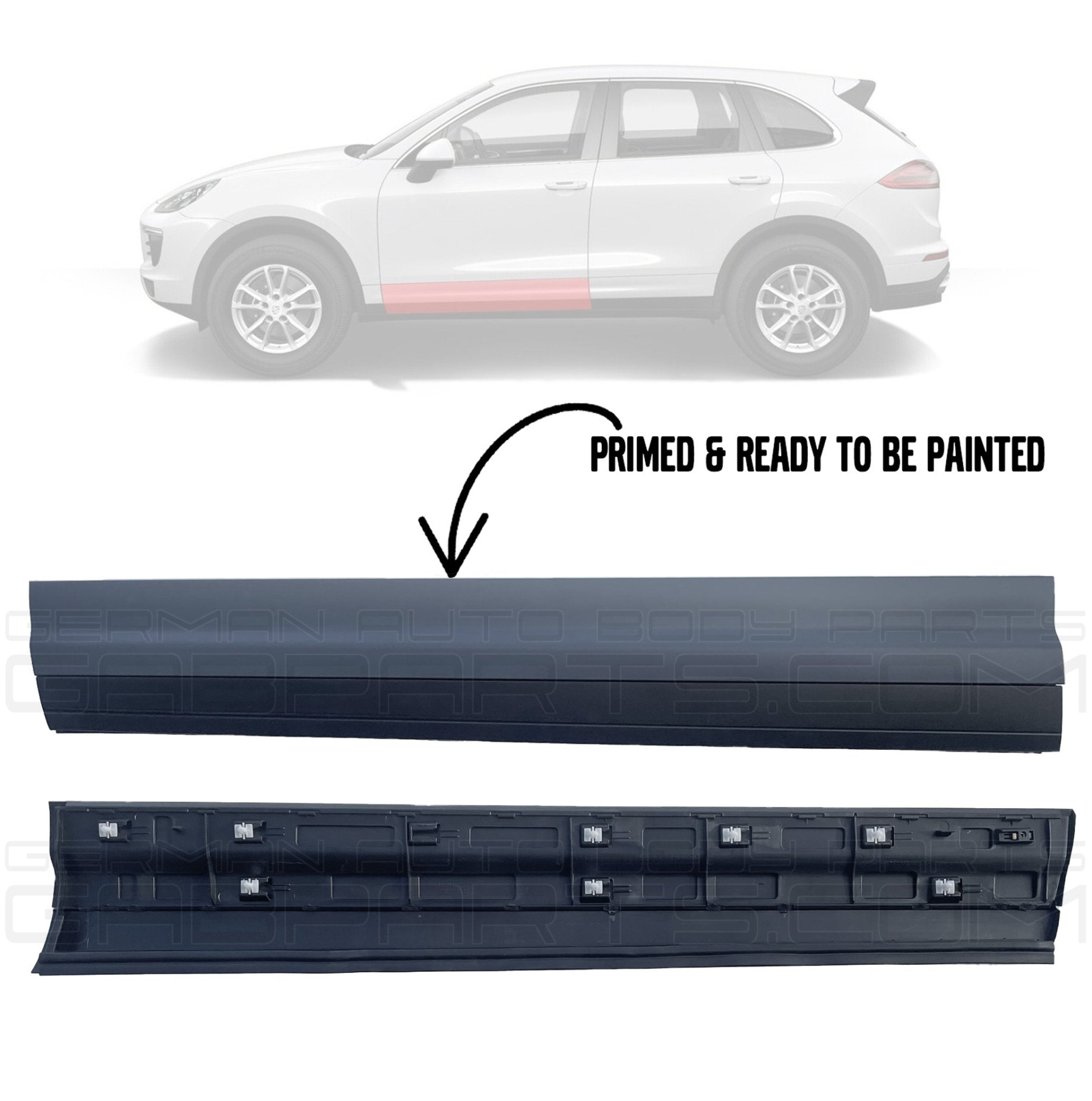 Front Left Lower Door Molding Trim Fits Porsche Cayenne 2011-2018 95855978900G2X - German Auto Body Parts | GabParts