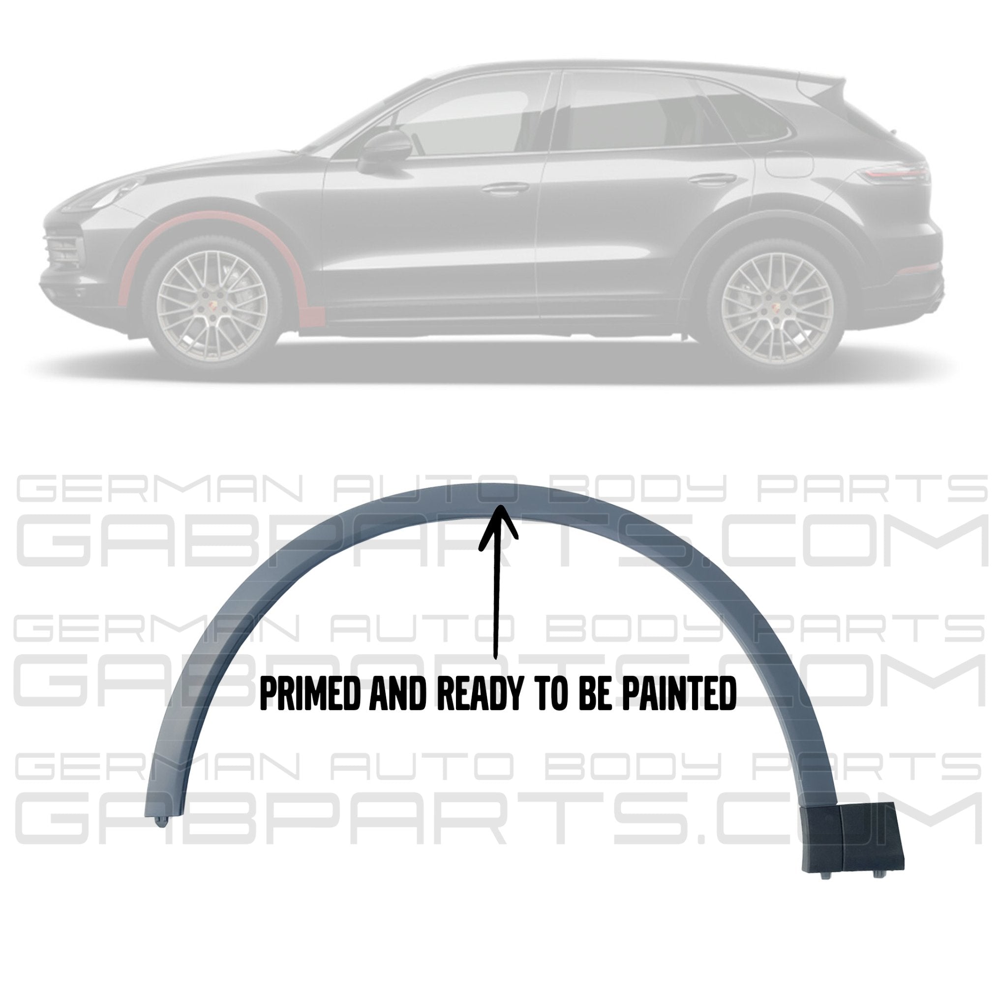 Front Left Wheel Arch Molding Fender Flare Trim Porsche Cayenne 2019-UP Primed 9Y0853717KG2X  GabParts