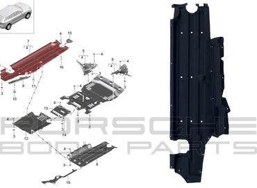PORSCHE Macan 2014-2018 LEFT Underbody Radiator Splash Shield Cover 95B825205 - German Auto Body Parts | Gab Parts