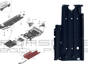 PORSCHE Macan 2014-2020 RIGHT Underbody Radiator Splash Shield Cover 95B825206 - German Auto Body Parts | Gab Parts