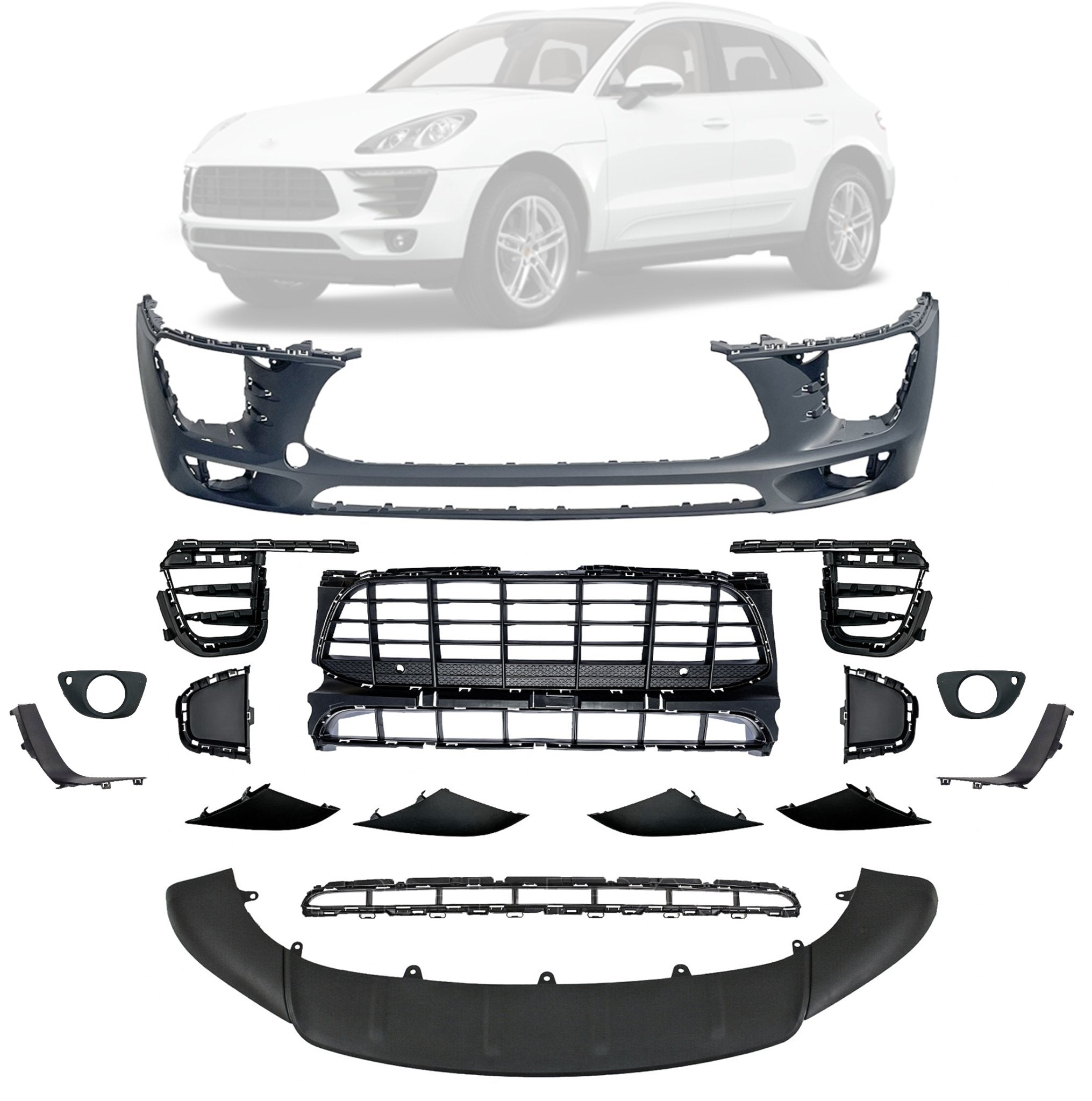 Fit For Porsche Macan 2019-2021 Stainless Steel Front Grille Grill Insert  Cover