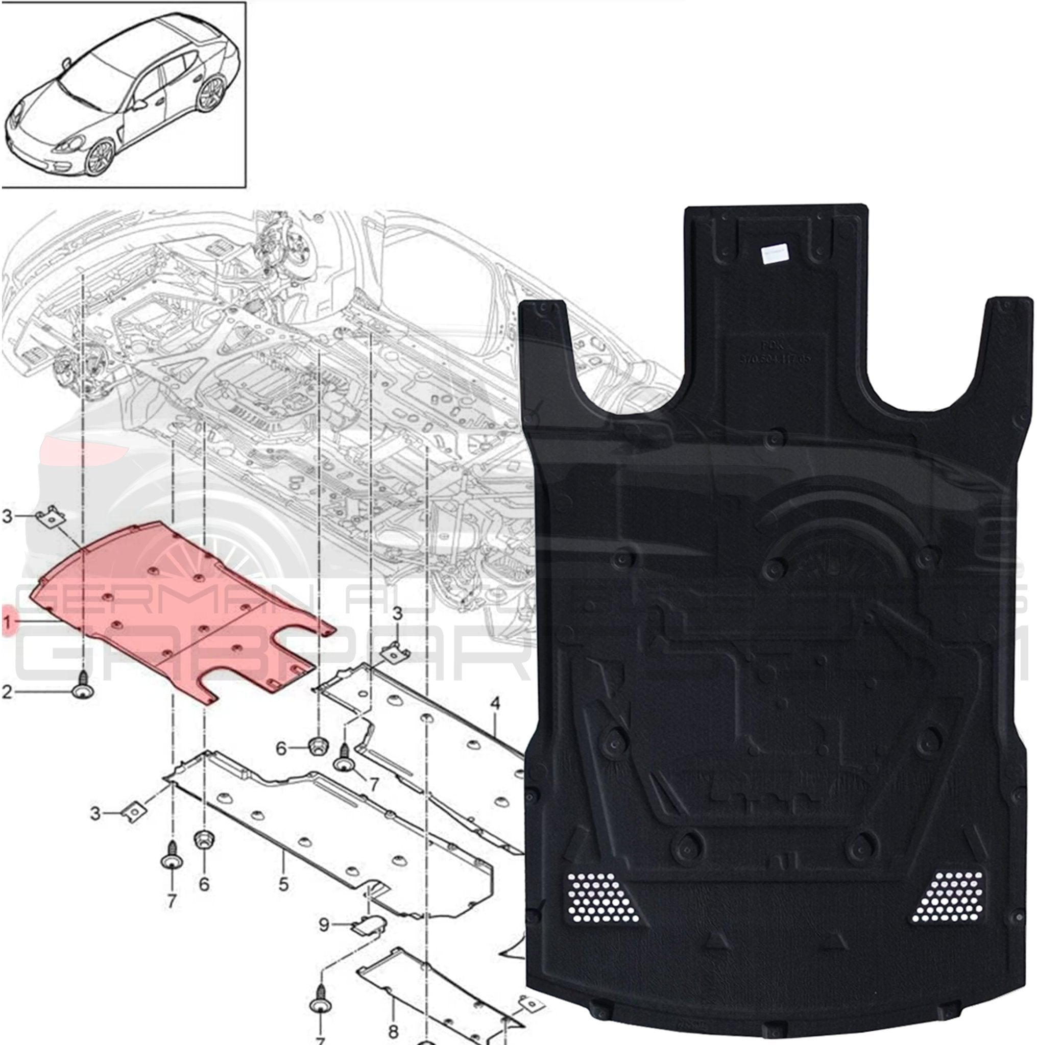 Porsche Panamera 2010 16 Engine Splash Shield 97050411705 German Auto porsche-panamera-2010-16-engine-splash-shield-97050411705-german-auto