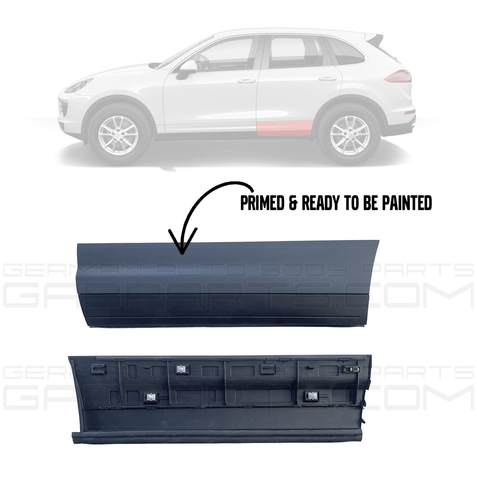 Rear Left Lower Door Molding Trim Fits Porsche Cayenne 2011-2018 95855978900G2X - German Auto Body Parts | GabParts