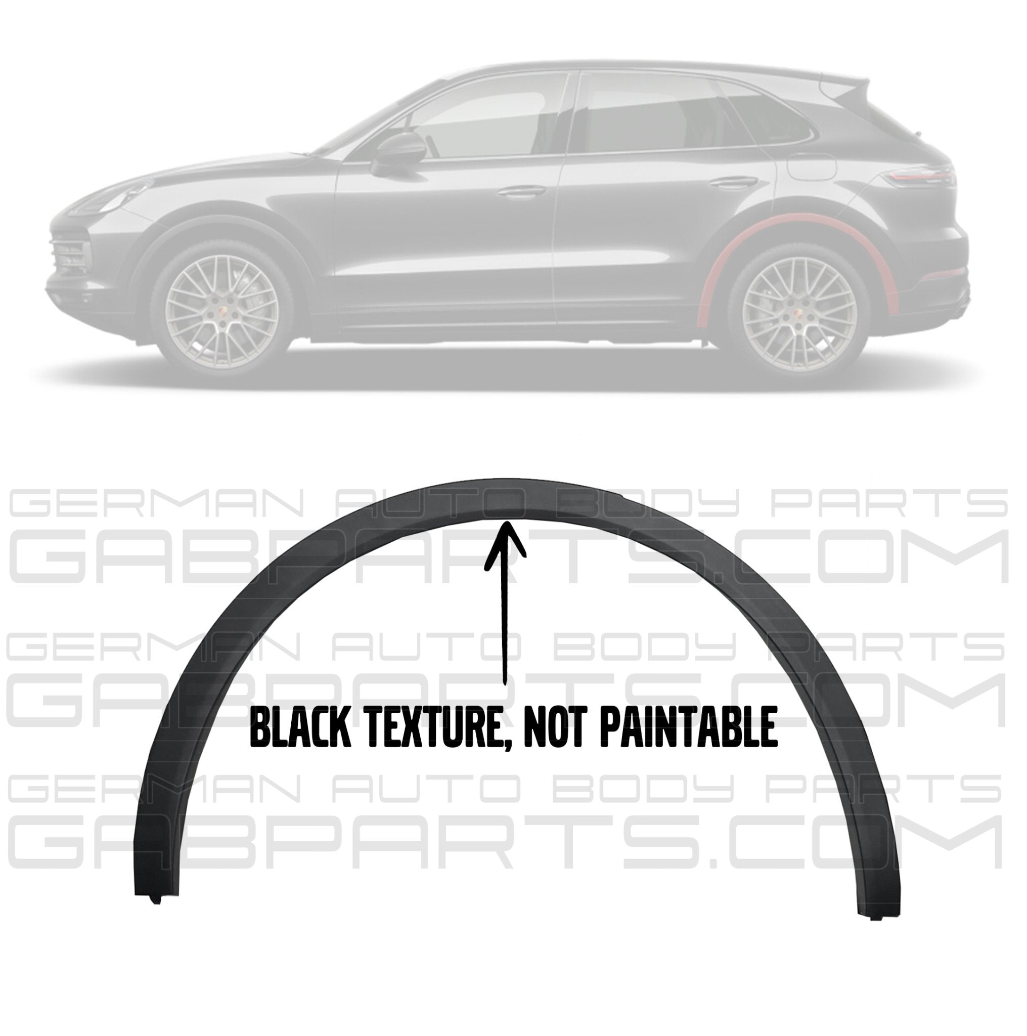 Rear Left Wheel Arch Flare Fender Trim Porsche Cayenne 2019-UP Matte Black 9Y0854731OK1 - German Auto Body Parts | GabParts